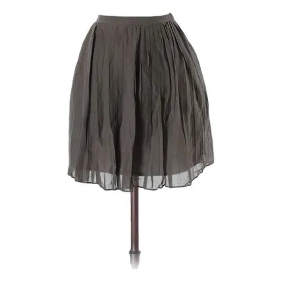 J. Crew Silk Blend Pleated Ruffled Mini Skirt in Gray Women's Size 6 EUC - Picture 2 of 12